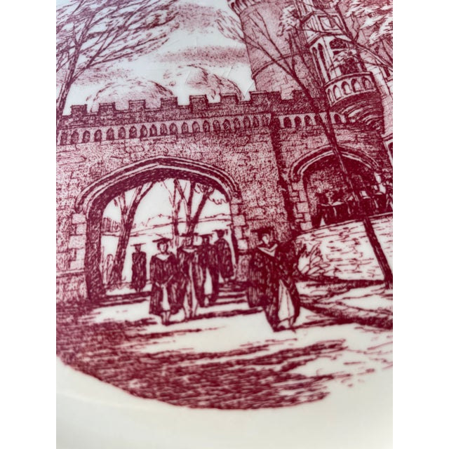 Dark Pink 1950s Wedgwood Beaver College Pink Dinner Plate For Sale - Image 8 of 13