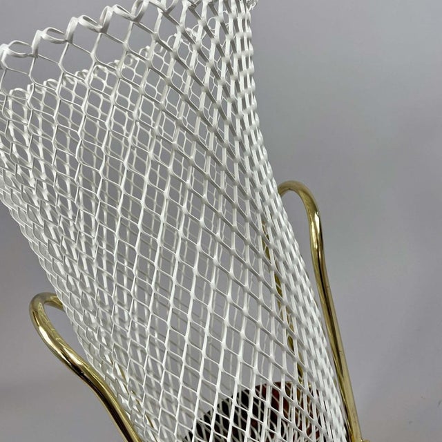Mid-Century Modern Brass and White Metal Umbrella Stand, Italy, 1950s For Sale - Image 17 of 18