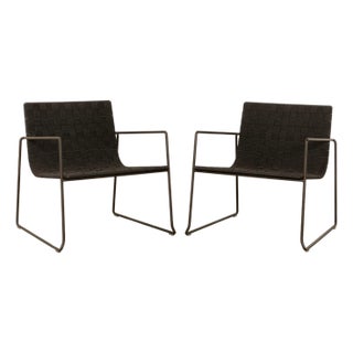 Set of Andreu World Trenza Metal Armchairs For Sale