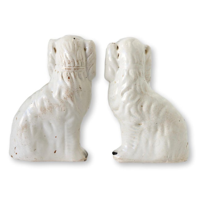 English Petite Antique Staffordshire King Charles Dogs For Sale - Image 3 of 3