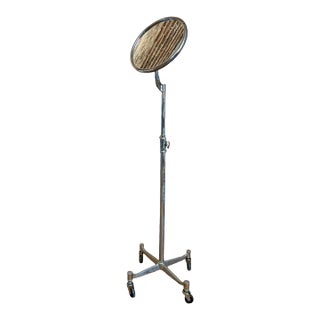 Mid 20th Century Industrial Adjustable Medical Mirror on Casters For Sale