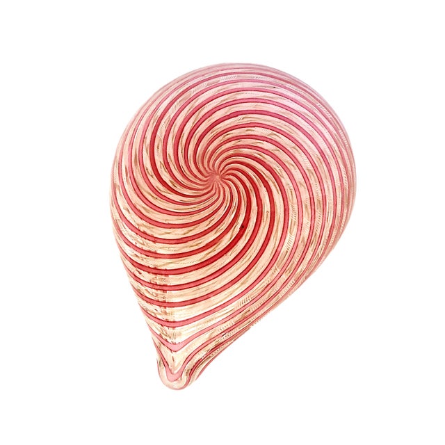 Pink Murano Art Glass Teardrop Bowl For Sale - Image 8 of 8