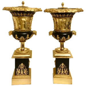 Empire Style Gilt Bronze Brule-Parfums in Manner of Thomire 19th Century - a Pair