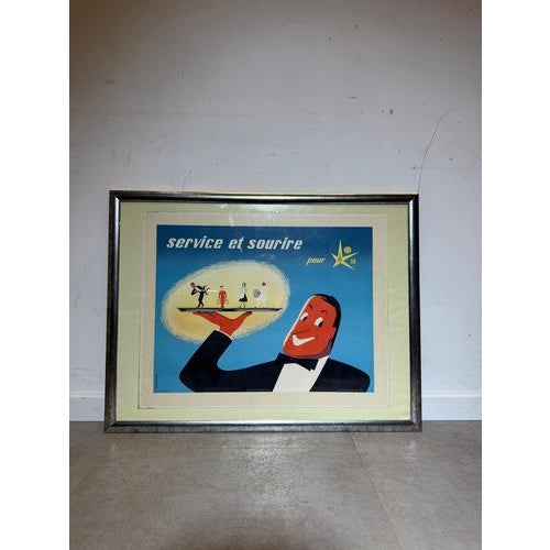 Expo 58 Service et Sourire Poster by M. Leclercq, 1958 For Sale - Image 3 of 11