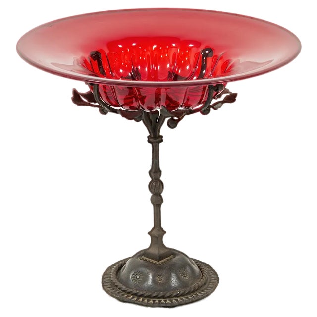 Red Wrought Iron Structure by Umberto Bellotto, 1890s For Sale