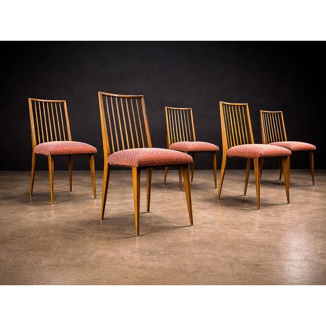 Mid-Century Modern Rare Set of Six Dining Chairs by Joaquim Tenreiro in Caviúna Wood, Brazil, 1950s For Sale - Image 3 of 13