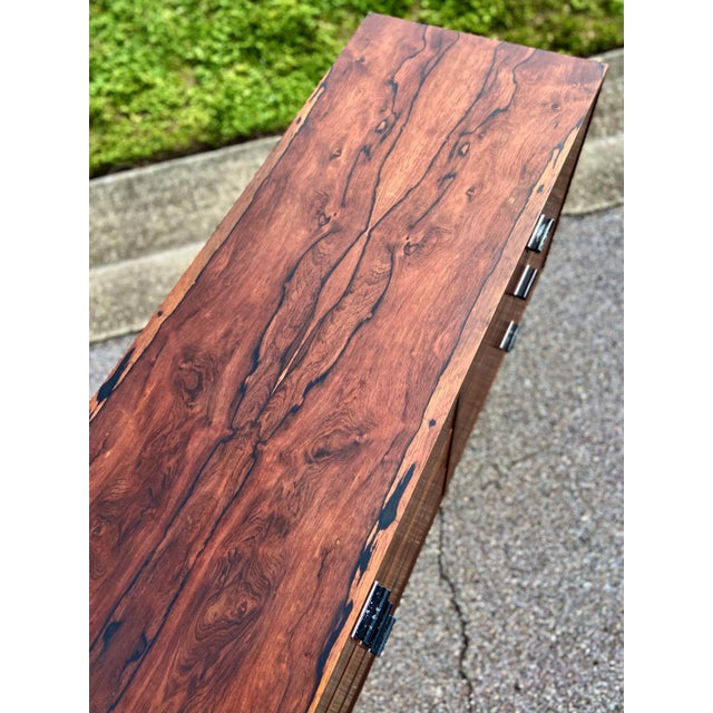 1960s Rosewood Lowboy Dresser or Credenza With Chrome | in the Style of Founders For Sale - Image 5 of 12