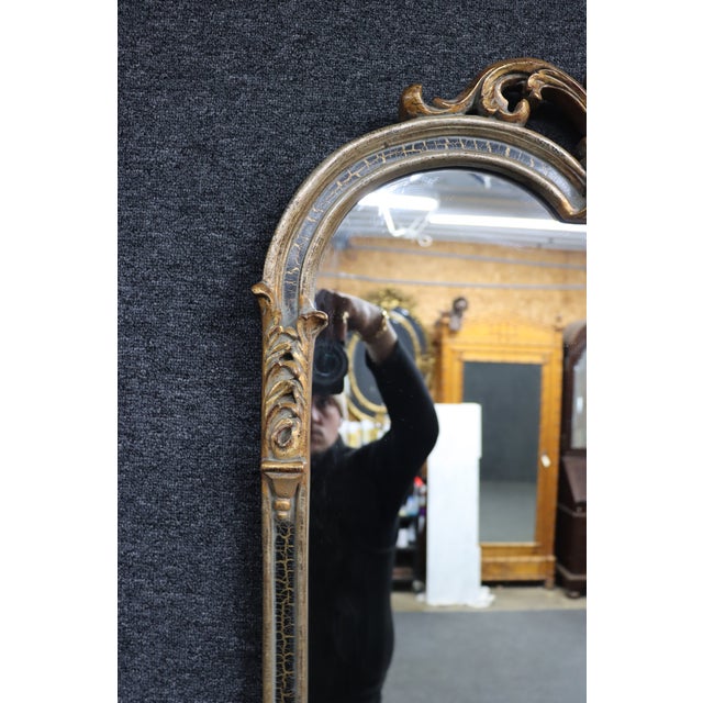 French Style Giltwood Arch Mirror With Crest For Sale - Image 4 of 9