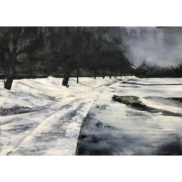 2000 - 2009 Contemporary Atmospheric Black & White Monochrome Landscape Wilderness Painting, 2008 For Sale - Image 5 of 5