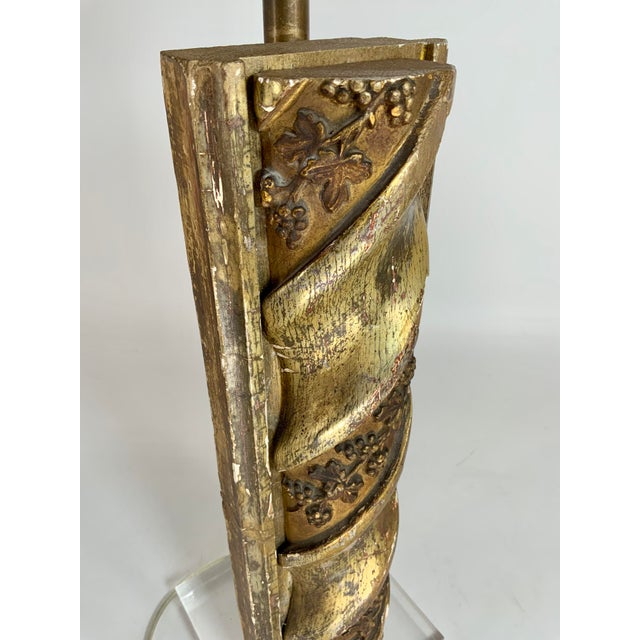 Late 18th Century 18th Century Italian Carved and Gilt Fragment Lamp For Sale - Image 5 of 10