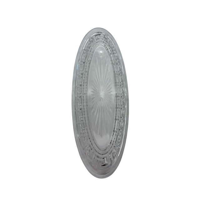 Mid 20th Century A.h. Heisey Greek Key Pattern Glass Celery Tray For Sale - Image 12 of 14
