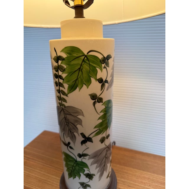 Orlando Pottery Hand Painted Leaf Table Lamp For Sale In San Francisco - Image 6 of 12