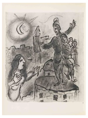 Marc Chagall, The Spies and the Woman, Héliogravure, 1960