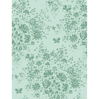 Sample - Modeste Raccord Seul Wallpaper by Paule Marrot in Greens For Sale