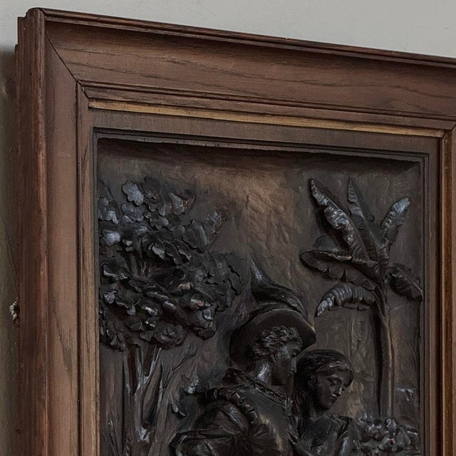 19th Century Renaissance Revival Carved Walnut Framed Panel For Sale - Image 15 of 16