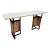 Architectural Marble & Onyx Console Table With Blackened Iron Base For Sale