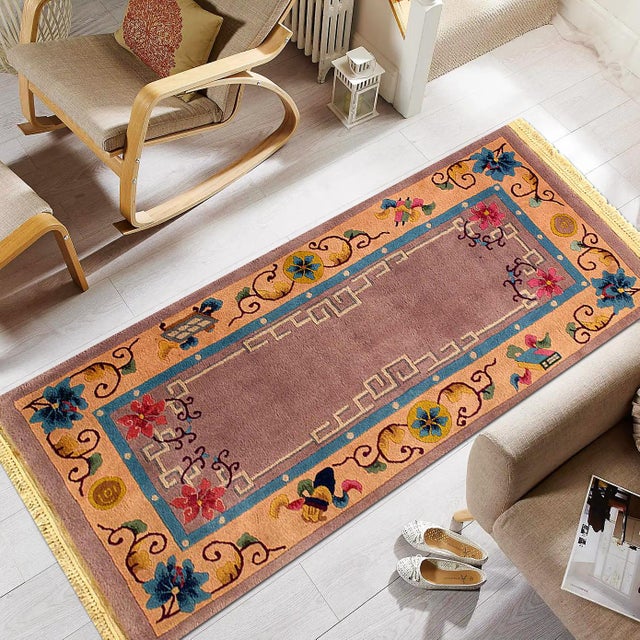 1920s Antique Chinese Peking Rug For Sale - Image 4 of 4