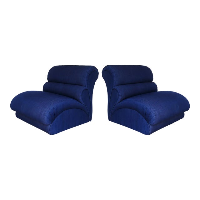 Modern Biomorphic Lounge Chairs by Weiman, 1980s - A Pair For Sale