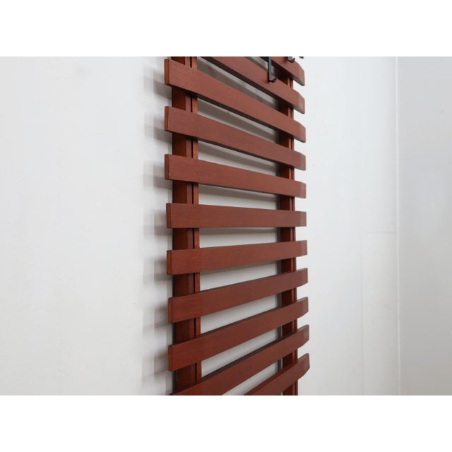 1950s Mid-Century Italian Teak Wall Coat Rack from F.lli Proserpio, 1950s For Sale - Image 5 of 13