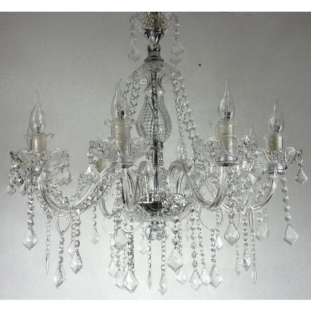 Glass Crystal Chandelier from Unbekannt, 1990s, in Very Good conditions. Designed 1990 to 1999 I have official proof of...