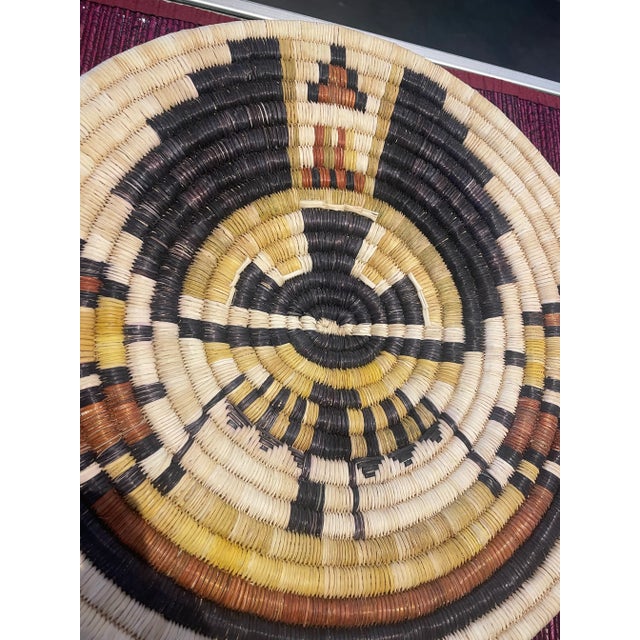 1930s 1930s Vintage Hopi Hand Woven Crow Mother Plaque Native American South West Beautiful For Sale - Image 5 of 10