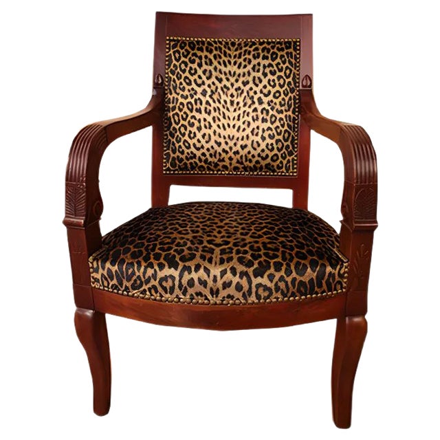Mahogany Empire Style Armchair For Sale