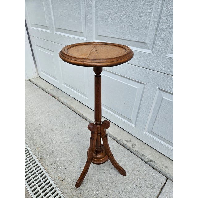 Antique Victorian Tripod Base Plant or Candle Stand For Sale - Image 6 of 12