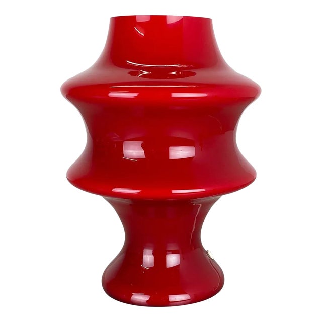 German Mushroom Red Glass Desktop Light from Hustadt Lights, 1970s For Sale