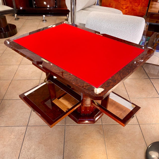 Vintage Art Deco Game Table with Cocktail Bar, 1925 For Sale - Image 4 of 5