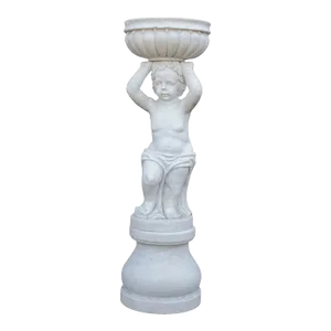 Neoclassical Style Figural Carved Marble Garden Planter