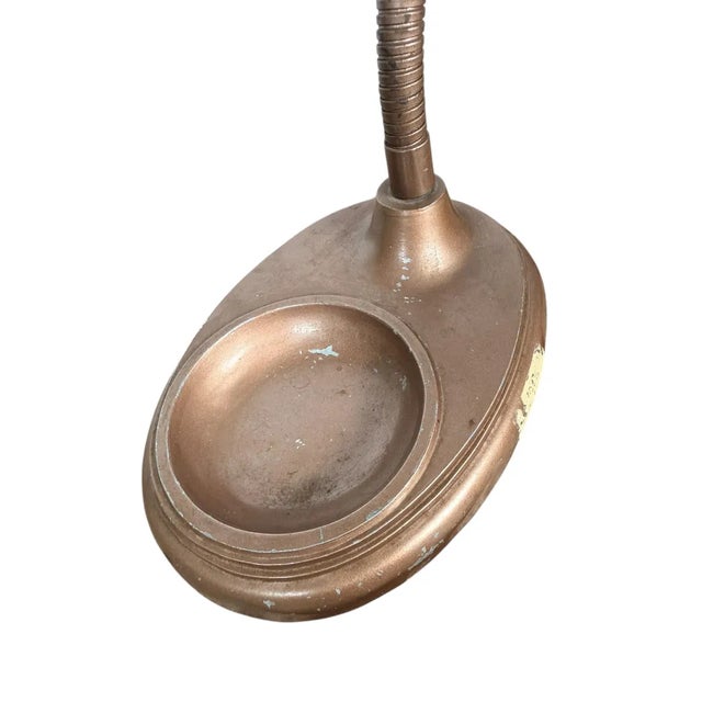 Vintage Mid Century Modern Gooseneck Metal Desk Lamp - Industrial Dome Shade For Sale - Image 9 of 10