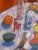 Large Oil Interior With Still Life Table Hartman For Sale In San Francisco - Image 6 of 7
