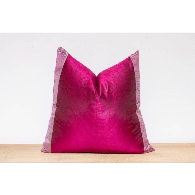 Indian Orchid Festive Silk Euro Pillow Cover For Sale - Image 3 of 7