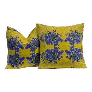 Lilly of Nile Against Gold Paisley, B. Luke Designer Pillows For Sale