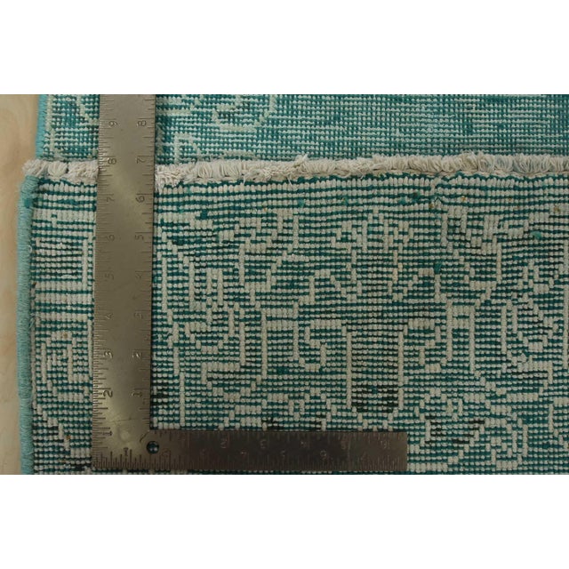 Tabriz Runner 2’8” X 18’5” Blue Wool Vintage Overdyed Hand-Knotted Rug For Sale - Image 11 of 11