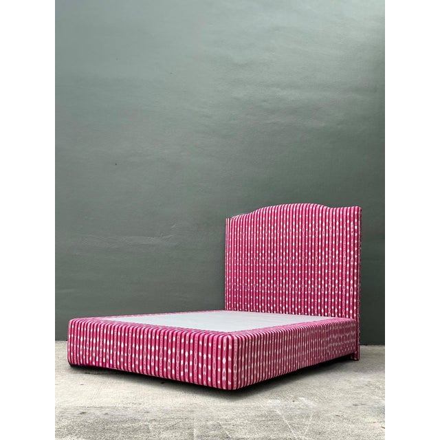 Vintage Custom Queen Platform Bed in Scalamandre “Jakarta”: For Sale - Image 10 of 12
