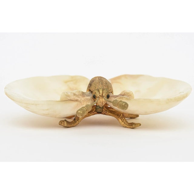 Shell and Gold Plated Butterfly Bowl or Ring Dish 90's For Sale In Miami - Image 6 of 10