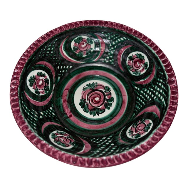 Mid-Century Hand-Painted Ceramic Bowl by Ulmer Keramik, Germany For Sale