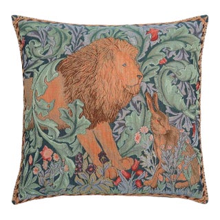 Lion & Hare Regular Cushion With Feather Filler - 46x46cm (18"x18") For Sale