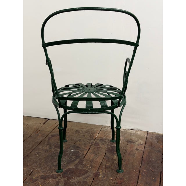 Francois Carre Iron Sunburst Garden Chairs, Set of Four For Sale - Image 9 of 18