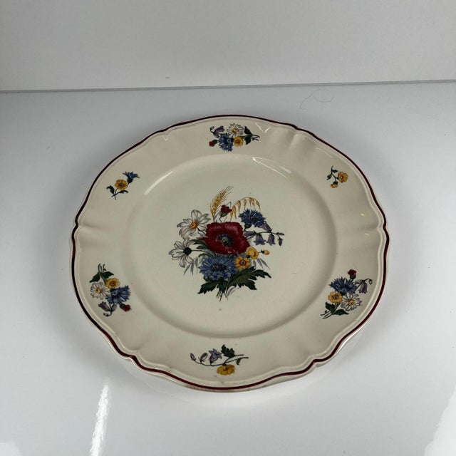 1950s Round Agreste Cake Plate from Sarreguemines, 1930s For Sale - Image 5 of 8