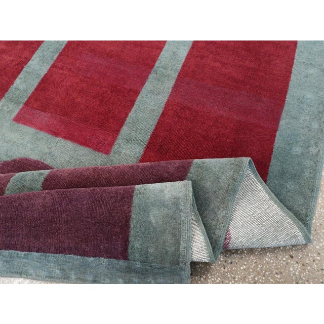 Textile Galerie Shabab Collection Mid-20th Century Turkish Anatolian Deco Style Carpet For Sale - Image 7 of 8