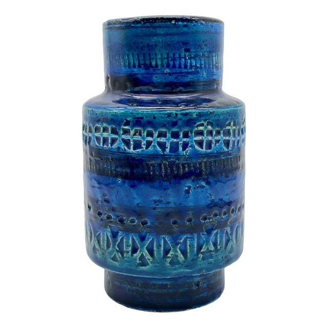 Rimini Blue Vase by Aldo Londi for Bitossi, Italy, 1970s For Sale