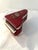 Exquisite mid-century Italian Ruby Red alabaster trinket box in the shape of a piano. Box features gold shaded, molded,...