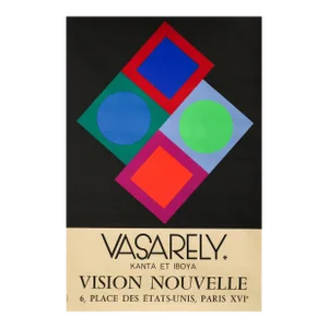 1960s French Exhibition Poster - Vasarely, Kanta Et Iboya, Vision Nouvelle