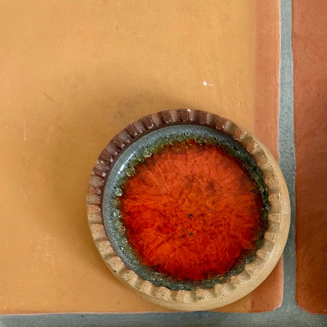 Mid-Century Modern Mid Century Modern Signed Ceramic Robert Maxwell Ashtray W Blenko Glass Vintage For Sale - Image 3 of 5