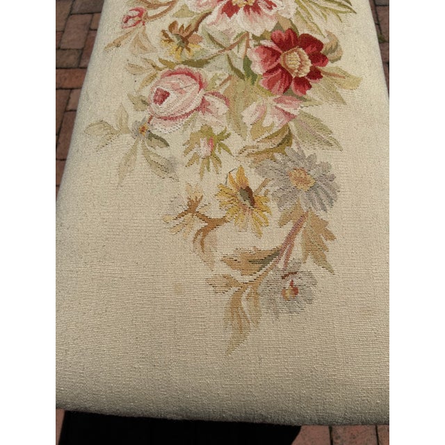 Rectangular Vintage Bench With Tapestry Top For Sale In Philadelphia - Image 6 of 12