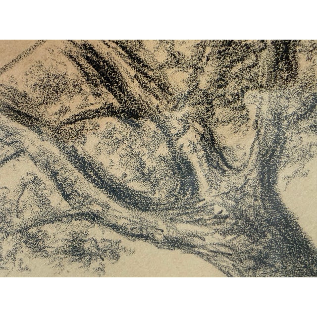 Vintage Charcoal Sketch of Washington and Lee University’s Main Building and Colonnade in Lexington, Virginia, Artist Signed For Sale - Image 4 of 12