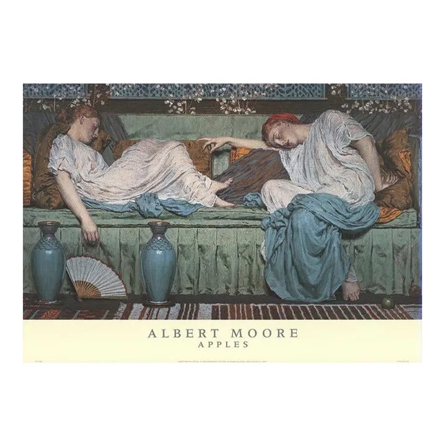 1994 Albert Moore 'Apples' Blue,Green,White Offset Lithograph For Sale
