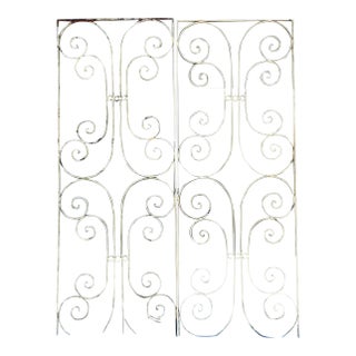 Vintage Wrought Iron Scrollwork Panels For Sale